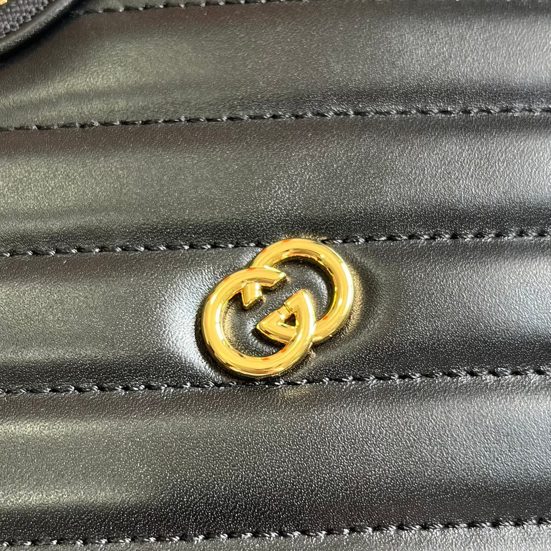 HIGH-QUALITY LEATHER HEART BLACK BAG