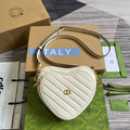 HIGH-QUALITY LEATHER HEART WHITE BAG