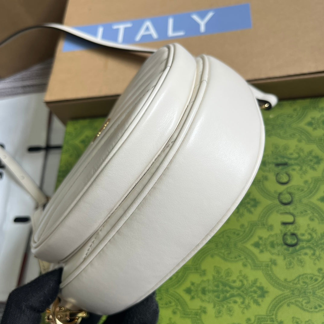 HIGH-QUALITY LEATHER HEART WHITE BAG