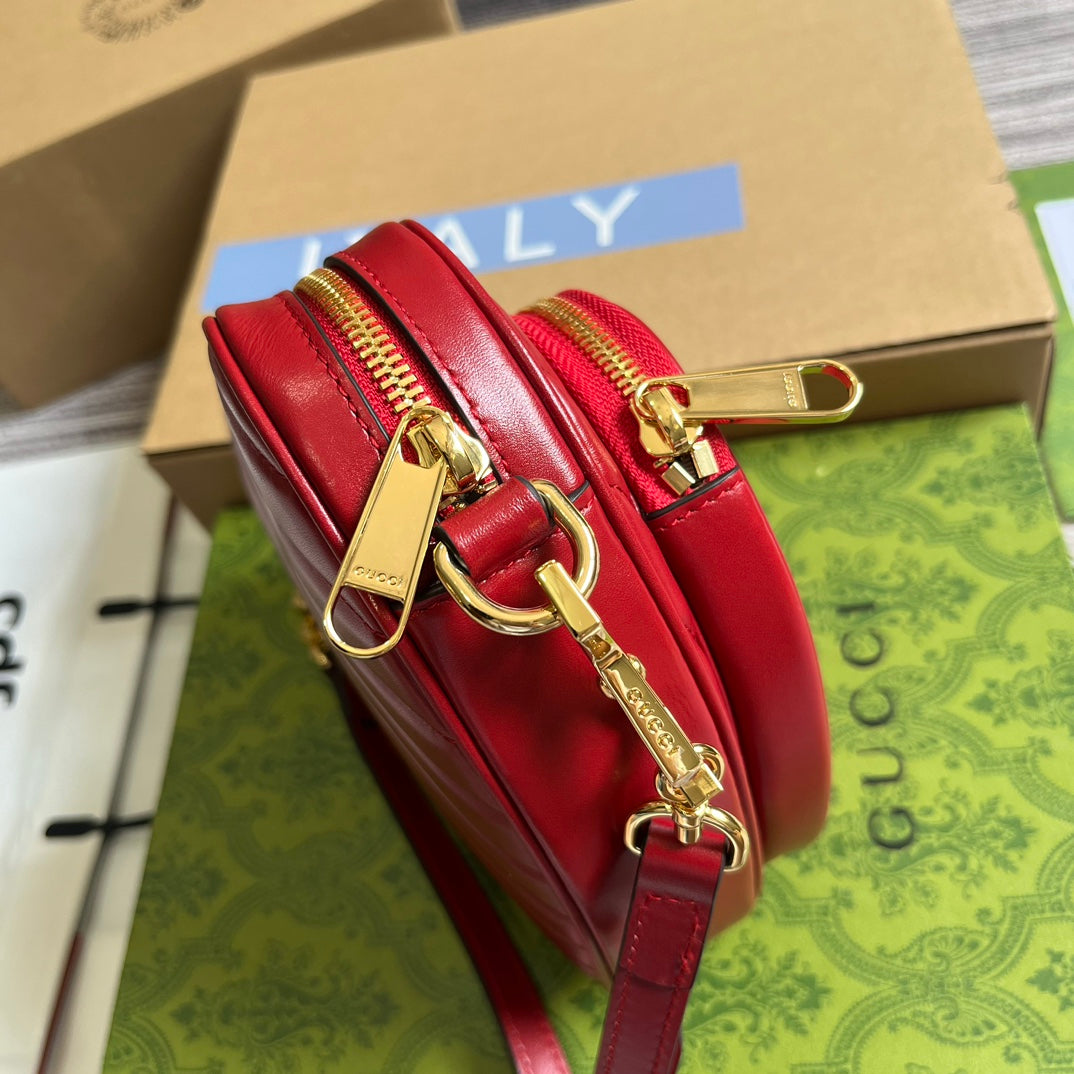 HIGH-QUALITY LEATHER HEART RED BAG