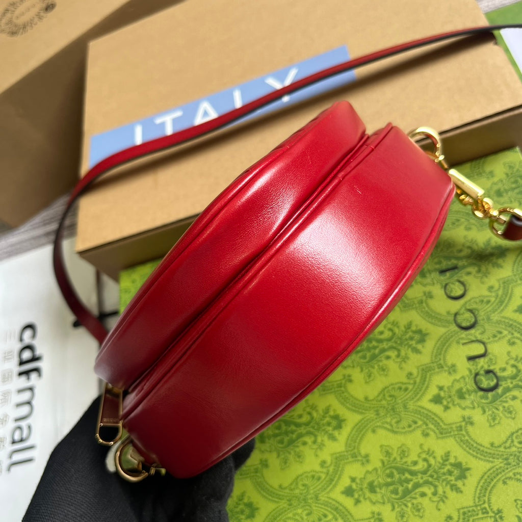 HIGH-QUALITY LEATHER HEART RED BAG