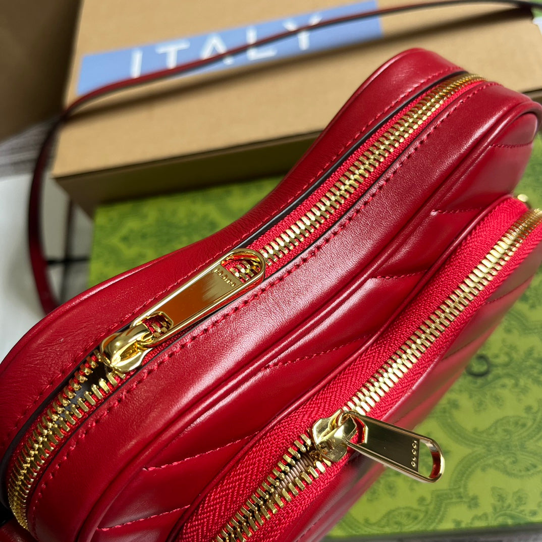 HIGH-QUALITY LEATHER HEART RED BAG