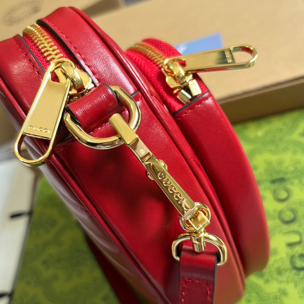 HIGH-QUALITY LEATHER HEART RED BAG