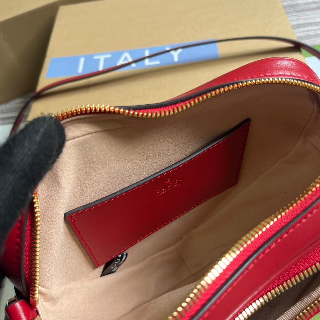 HIGH-QUALITY LEATHER HEART RED BAG